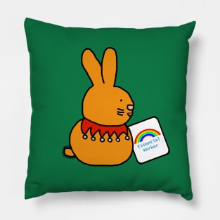 Essential Worker Easter Bunny Rainbow Pillow