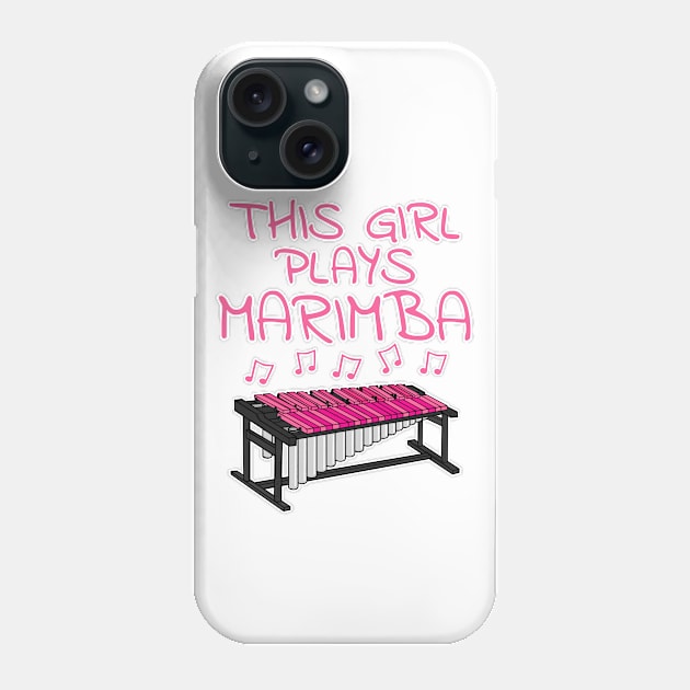 This Girl Plays Marimba, Female Marimbist, Percussionist Musician Phone Case by doodlerob