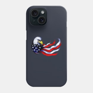 4th of July - Patriotic Eagle Design - Flag USA - Sticker Phone Case