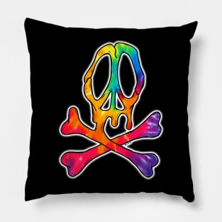 Tie Dye Peace Skull Pillow