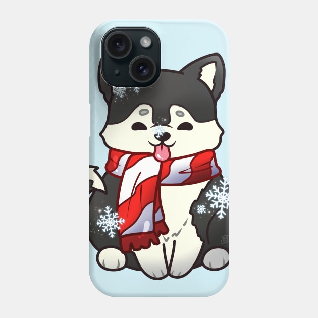Snowflake Husky Pup Phone Case by heysoleilart