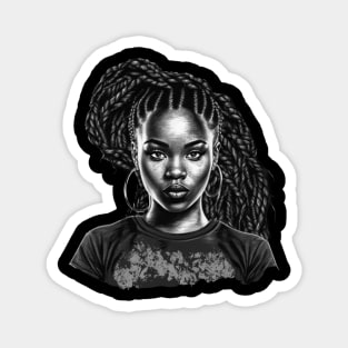 Black Girl with Braids, Black Girl Magic Magnet