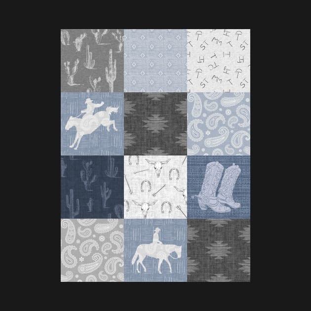 Cowboy Patchwork - Blue/ Grey by SugarPineDesign