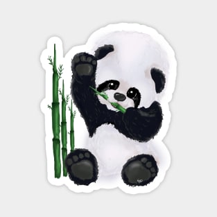 Panda Bear baby eating and waving tenderly Hoodie Magnet