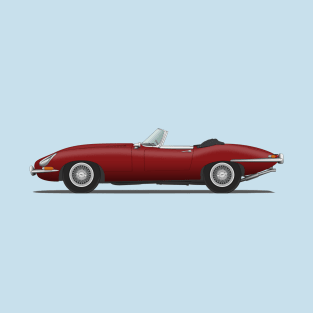 Jaguar E Type Roadster Maroon T-Shirt