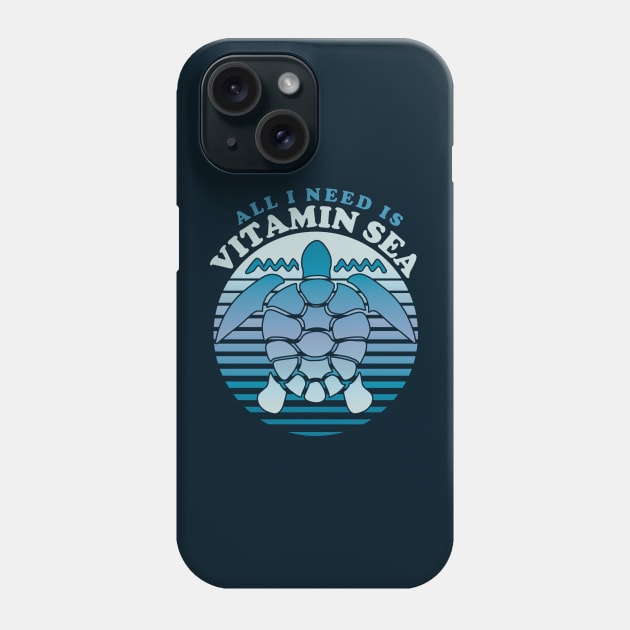 All I need is vitamin sea - Retro Turtle Phone Case by TMBTM