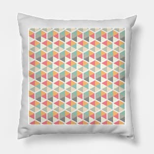 Multicolor Vintage Triangle Geometric Pattern Pillow