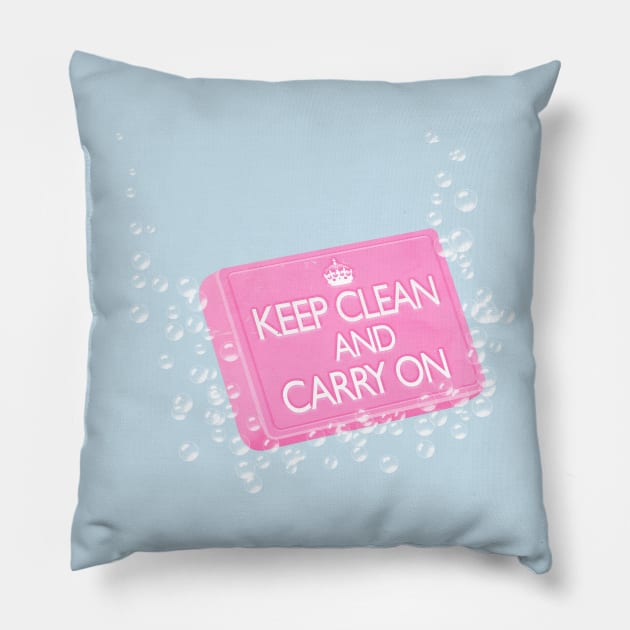 Keep Clean and Carry On Pillow by AlisterCat