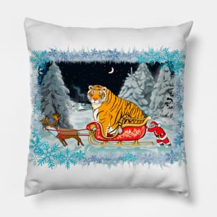 Christmas Tiger Delivery Mission for Secret Santa / Year of the Tiger /New Year 2022/ Tiger 2022 Pillow