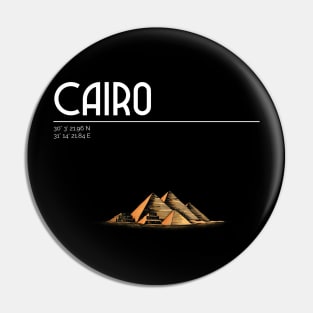 T-Shirt Cairo, Pyramids of Gizeh, coordinates Pin