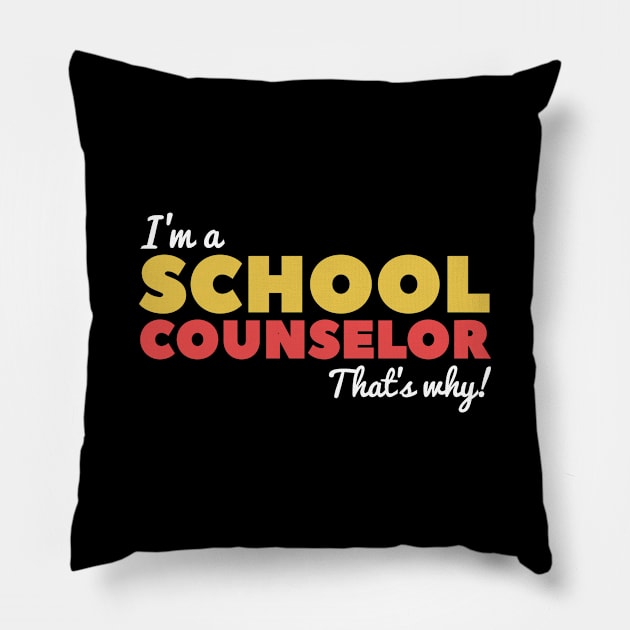 School Counselor Funny Pillow by TheBestHumorApparel