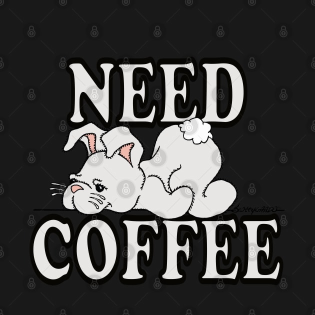 Coffee Lover Stuffed Bunny T shirt NEED COFFEE by ScottyGaaDo by ScottyGaaDo