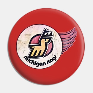 Michigan Stags Hockey Pin