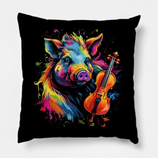 Wild Boar Playing Violin Pillow