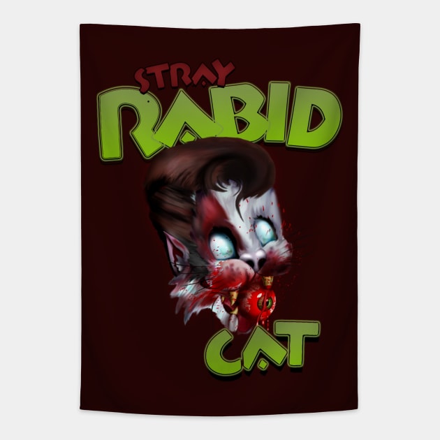 Stray Rabid Cat Tapestry by hardtbonez