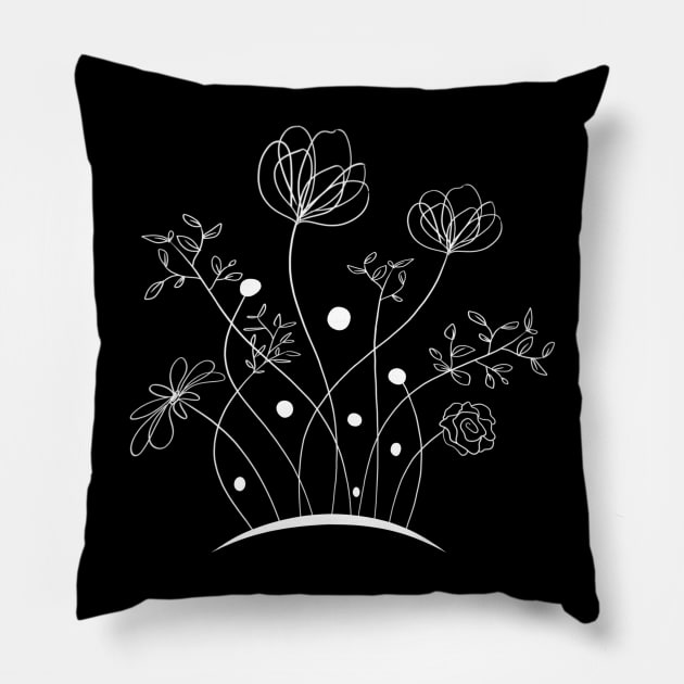 Floral Line Art Pillow by Genesis