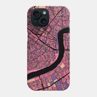 New Orleans Map Pattern in Purple & Pink Phone Case