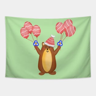 Cute christmas groundhog Tapestry