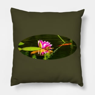 Pink Lily and Goldfish Pillow