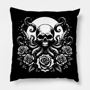 kraken skull moon design Pillow