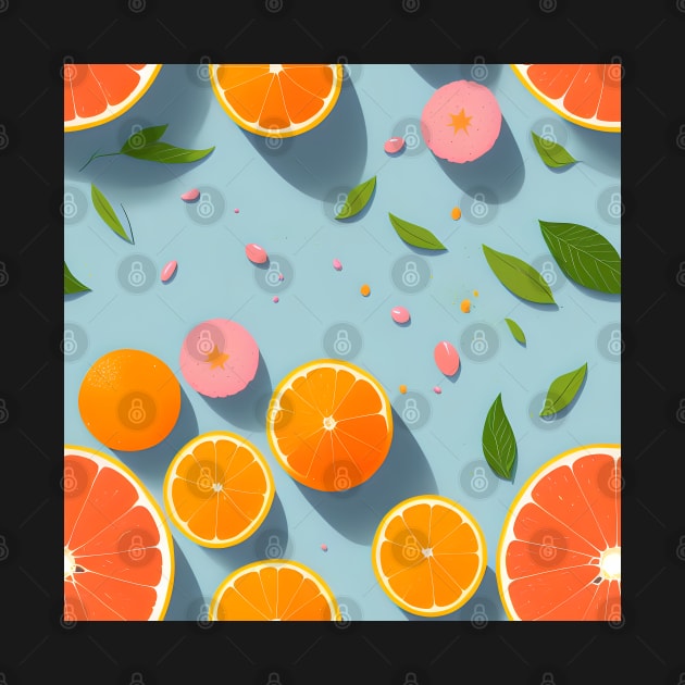 Orange Fruit Abstract Pattern by Artilize