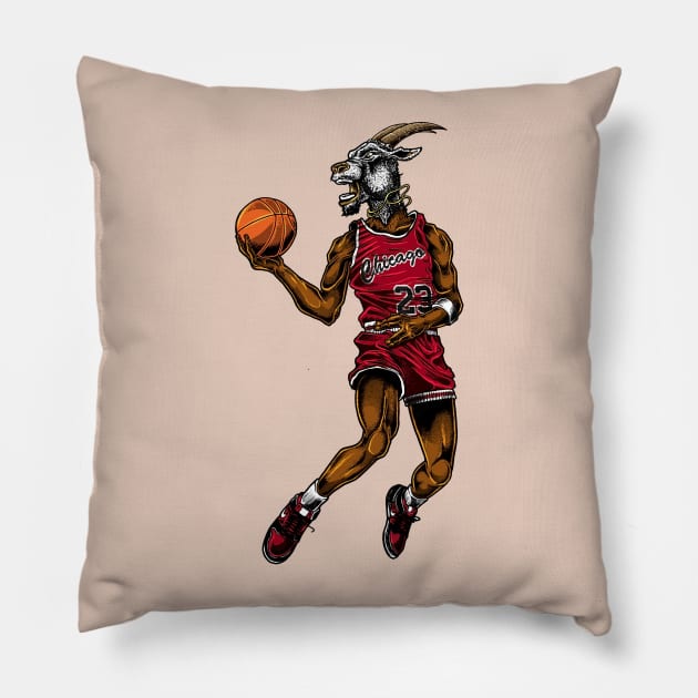 bulls 23 goat transparent Pillow by grudjig