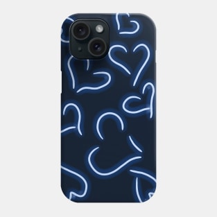 Neon Hearts Blue Phone Case