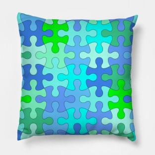 The Blue Jigsaw Pillow