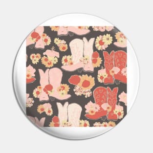 Boots and Flowers Pin