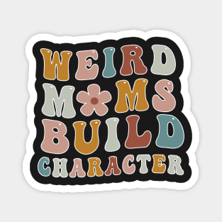 Groovy Distressed Weird Moms Build Character Retro Gradient Aesthetic Flower Magnet