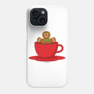 Gingerbread Man Relaxing In A Hot Chocolate Red Cup Phone Case