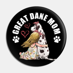 Great Dane Mom Funny Dog Lovers Mama Women Girls Gift T-Shirt Pin