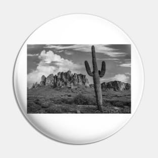 Saguaro Cacti And Superstition Mountains Lost Dutchman State Park Pin