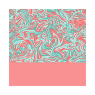 Liquid Swirl - Peach and Green T-Shirt