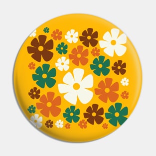 Rainbow retro floral Pin