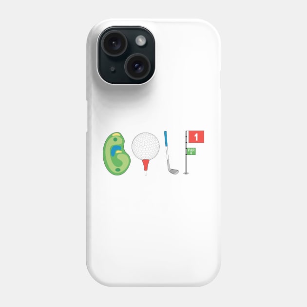 Sport Golf name Golf ball Golf course golf flag putter Phone Case by Cute Tees Kawaii