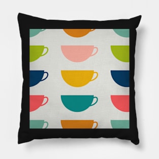 Rainbow Coffee Cups Pillow