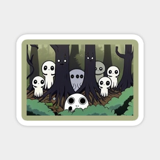 Kodama Family Japan Spirit Ghost in dense forest Magnet