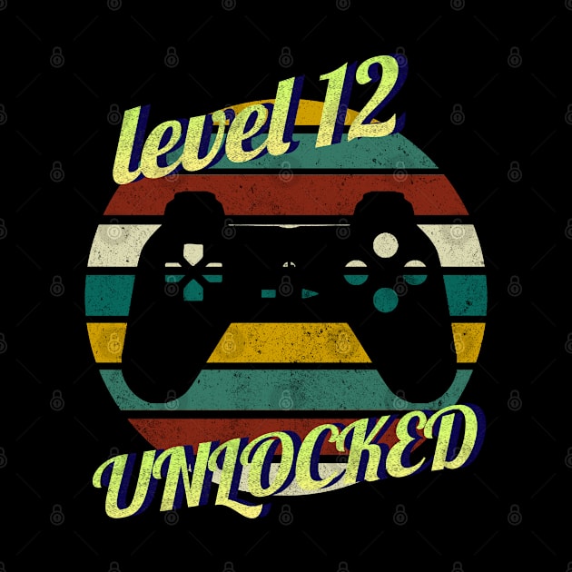 Level 12 Unlocked 12th Birthday funny Gift idea for Gamers by Smartdoc