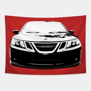 Saab 9-3 2nd generation classic car black/white monoblock Tapestry