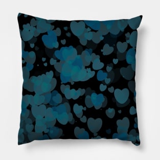 Turquoise Hearts Pillow