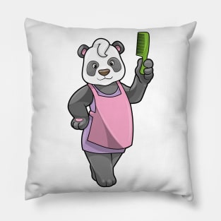 Panda as Hairdresser with Comb Pillow