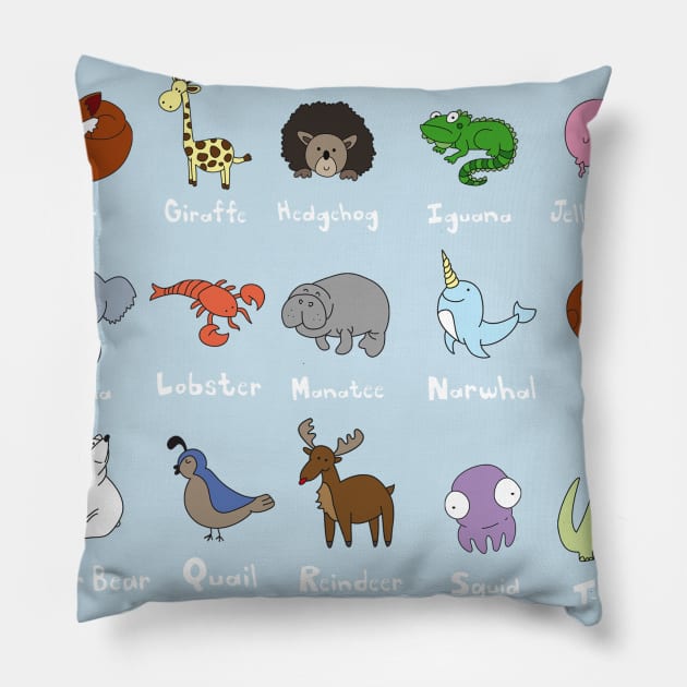 Animal Alphabet Pillow by ptdoodles