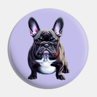 Fluffy Blue French Bulldog Feeling Cute Bulldog Puppy Pin