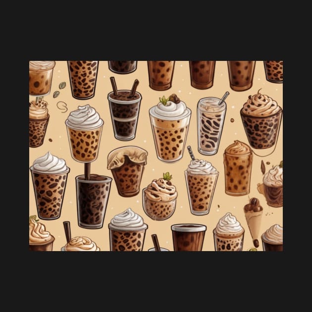 Ice Coffee Pattern Vintage Since Established Retro by Flowering Away