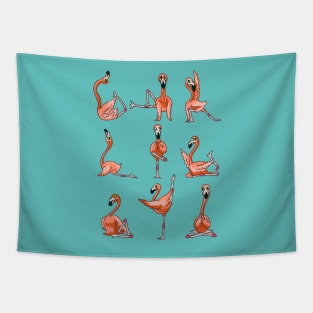 FLAMINGO YOGA Tapestry