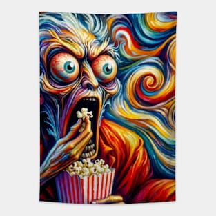 Scream for Popcorn: Humorous National Popcorn Day Tapestry