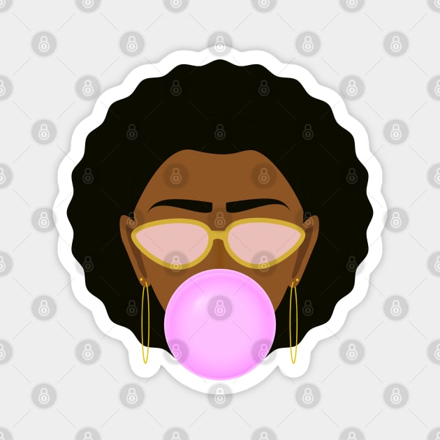 Bubble Gum Chick Magnet by Lunarix Designs