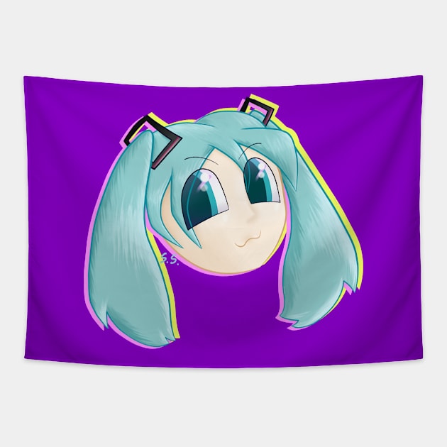 Hatsune Miku Tapestry by The Cat that Draws