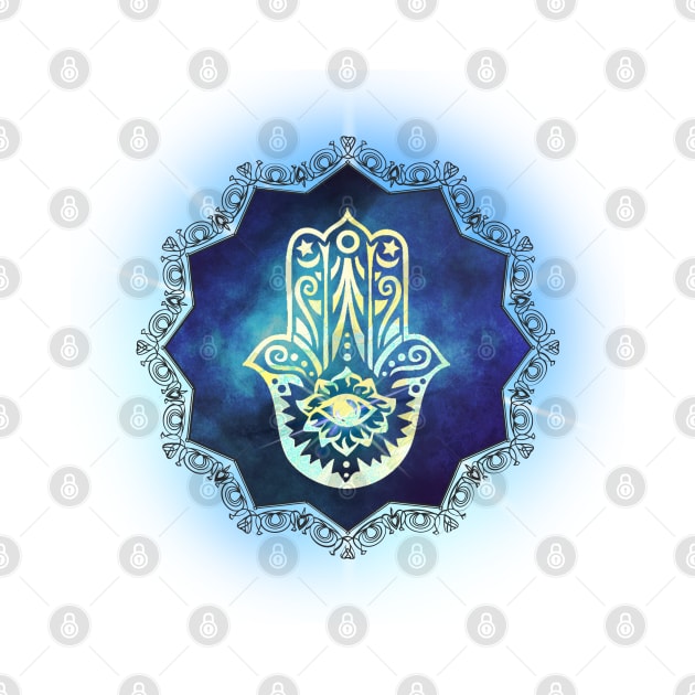 Midnight Sky Hamsa Hand by Mazzlo Shop